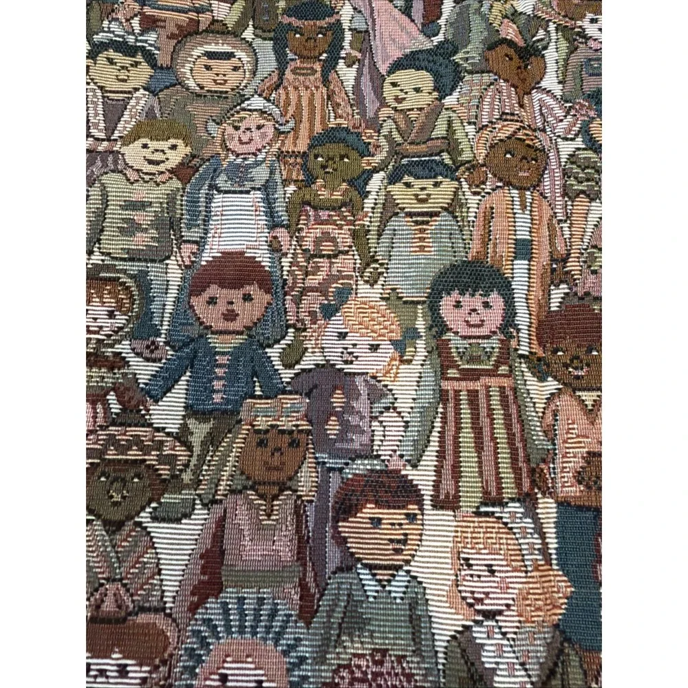 Vintage Tapestry Fabric~Children Of The World Thick Heavy 55